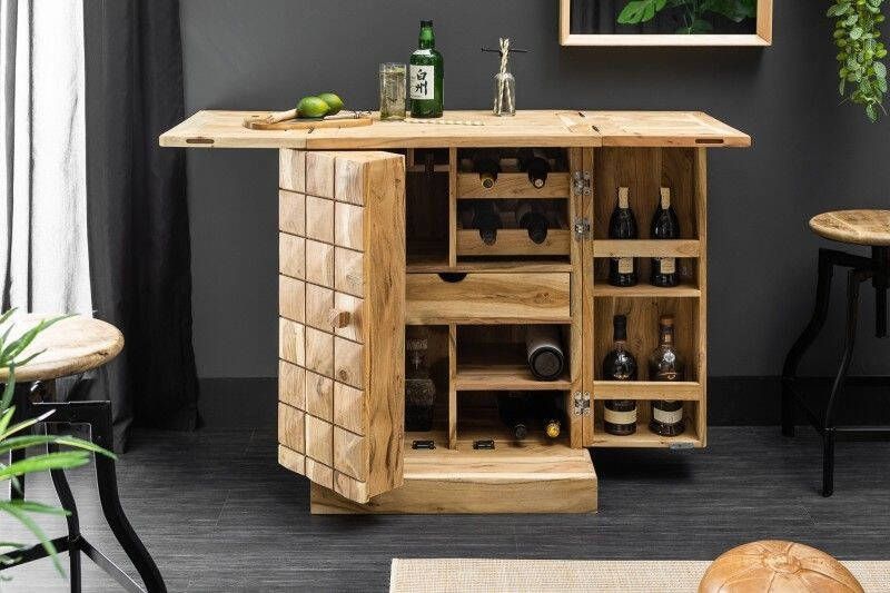 Invicta Interior Handgemaakte barkast MOSAICO 130cm massief acaciahout 3D-effect 39750