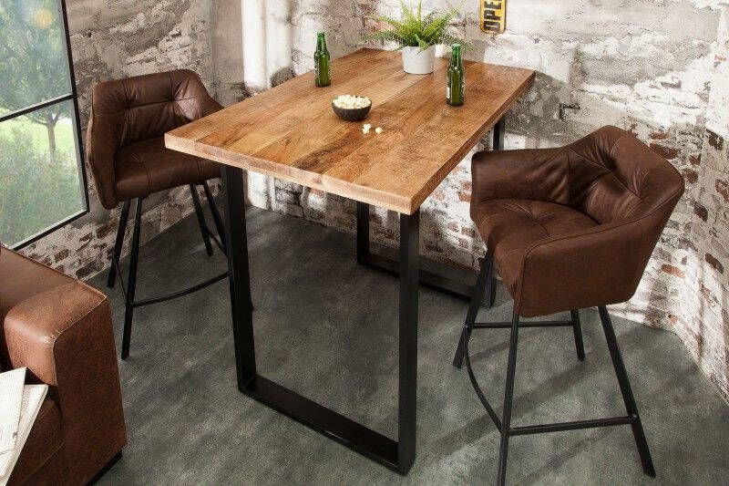 Invicta Interior Massieve bartafel IRON CRAFT Bartafel van natuurlijk mangohout 120 cm industrieel ontwerp 38668
