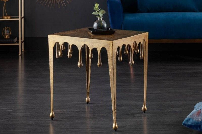 Invicta Interior Extravagante salontafel LIQUID LINE L 46cm goud druppelvormig design 40638
