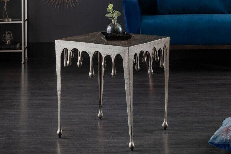 Invicta Interior Extravagante salontafel LIQUID LINE L 46 cm zilver druppelvormig design 40640