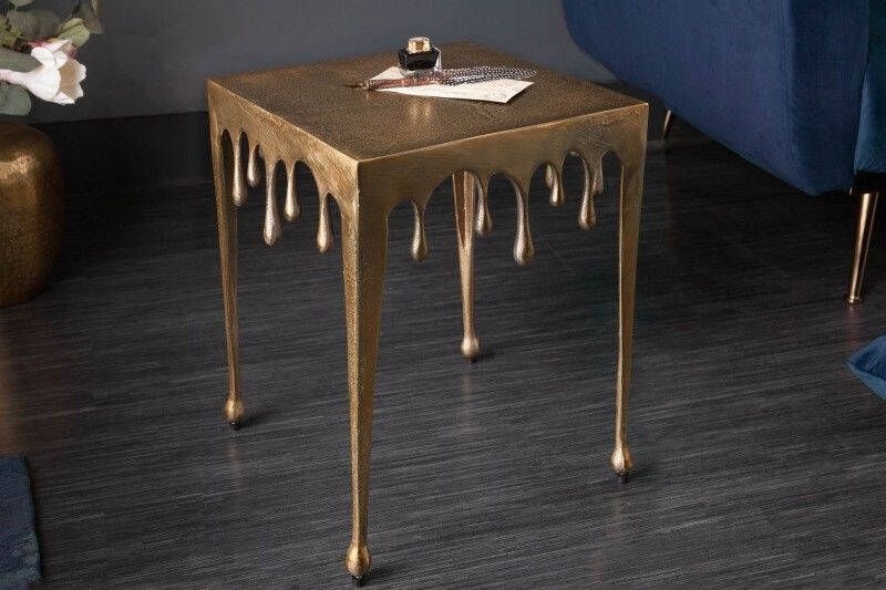 Invicta Interior Extravagante bijzettafel LIQUID LINE S 34cm goud druppelvormig design 40639