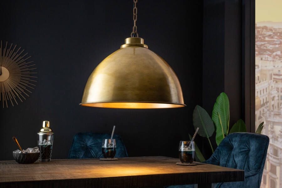 Invicta Interior Design hanglamp INDUSTRIAL 45cm goud metalen ronde hanglamp in hoogte verstelbaar 41446