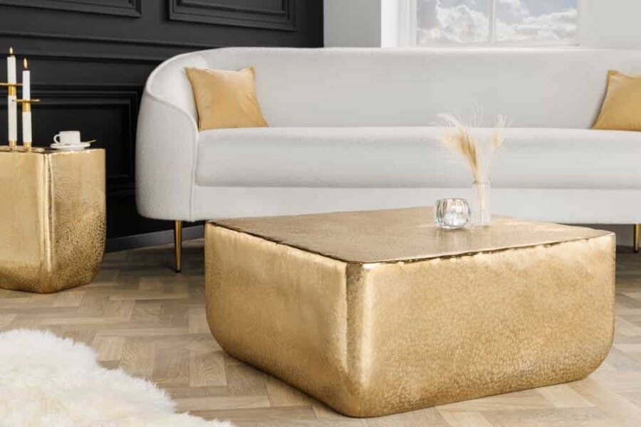 Invicta Interior Design salontafel UNIT 70cm goud metaal gehamerd handgemaakt 42732