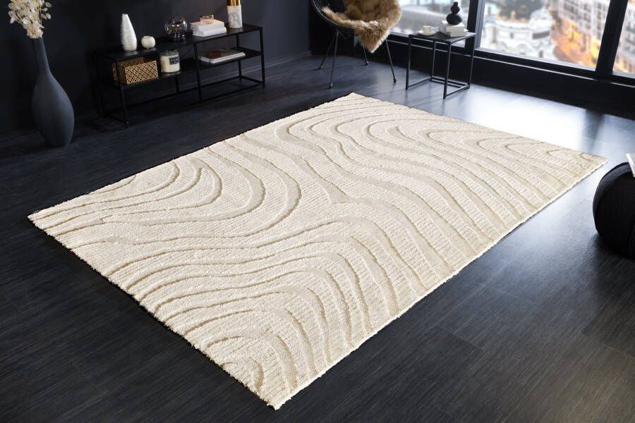 Invicta Interior Design Tapijt WAVE 240x170cm crème beige 3D effect 43129