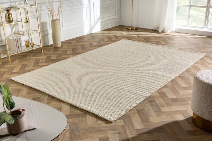 Invicta Interior Design Vloerkleed WOL 240x160cm lichtbeige gemaakt van wol 41715
