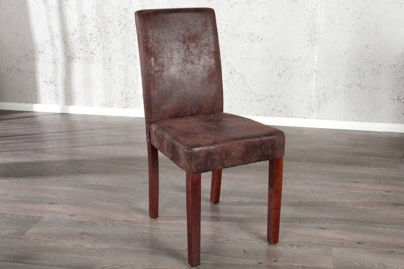 Invicta Interior Edele koloniale stoel GENUA sigaarbruin vintage look grenen massief houten poten 22207