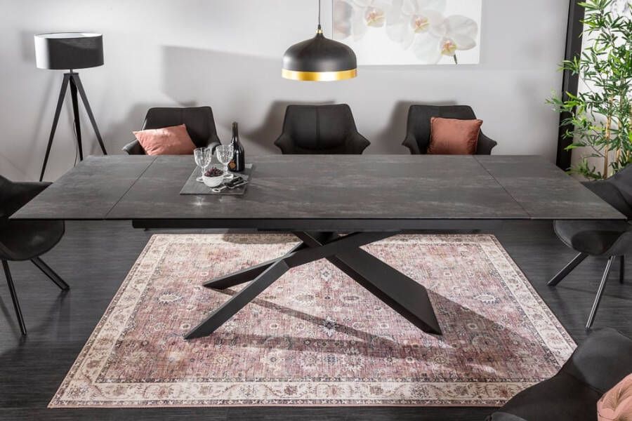 Invicta Interior Uitschuifbare eettafel EUPHORIA 180-220-260cm antraciet lavakeramiek gemaakt in Italie 40170