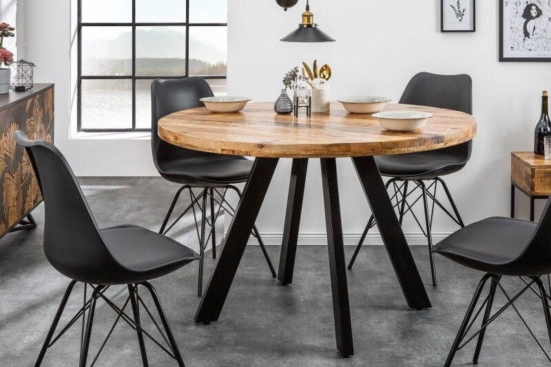 Invicta Interior Massieve eettafel IRON CRAFT 120cm rond naturel mangohout 39584