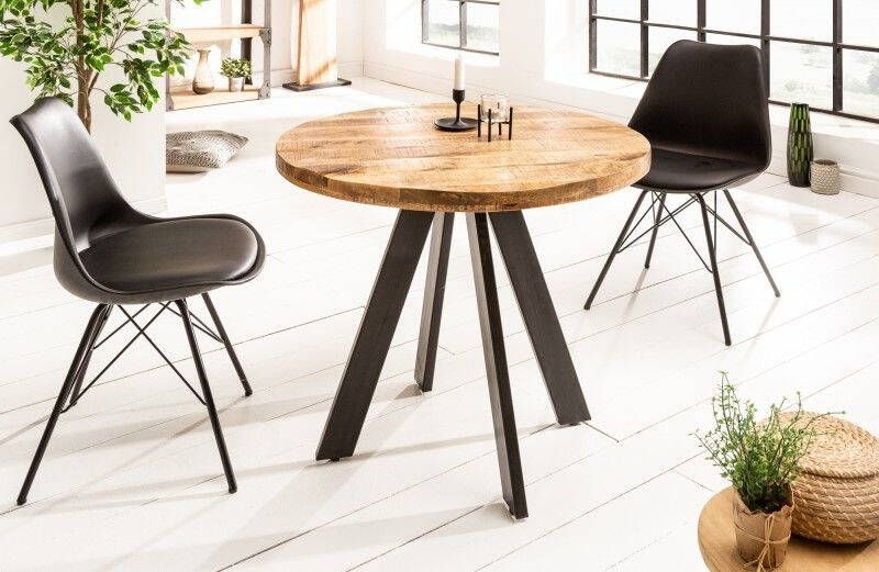 Invicta Interior Massieve eettafel IRON CRAFT 80cm rond naturel mangohout 39400