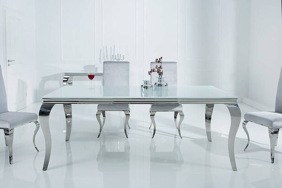 Invicta Interior Eettafel Modern Barok 180cm wit zilver 37903