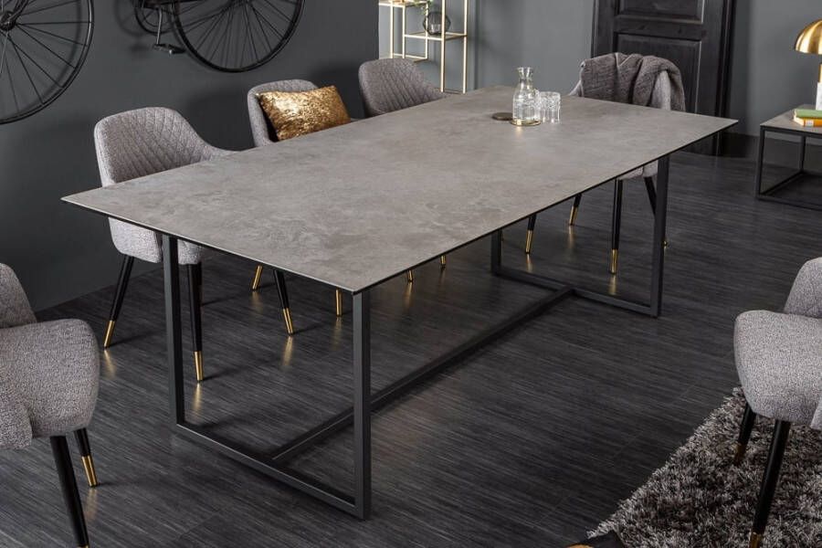 Invicta Interior Design eettafel SYMBIOSE 200cm betongrijs keramiek made in Italy 40669