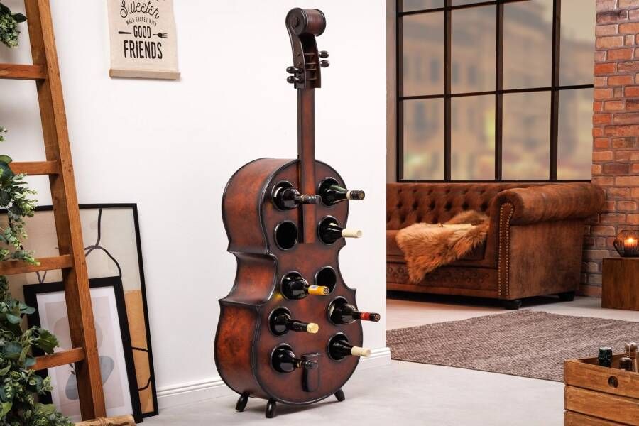 Invicta Interior Extravagant wijnrek CELLO 133cm bruin grenenhout voor 10 flessen 42580