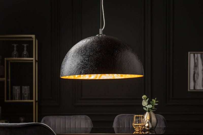 Invicta Interior Elegante design hanglamp GLOW 50cm zwart goud hanglamp 10717