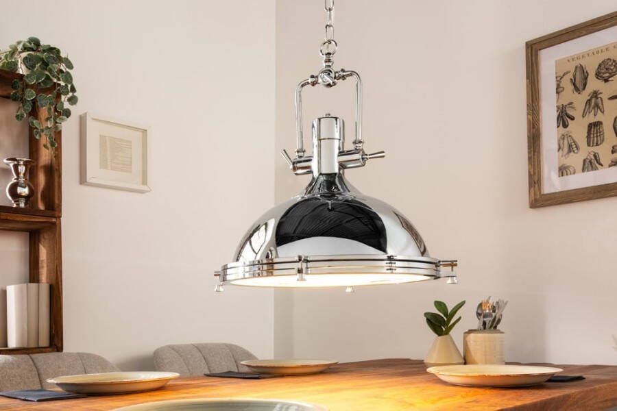 Invicta Interior Industriële hanglamp INDUSTRIAL 45cm zilver chroom design klassieker 22856