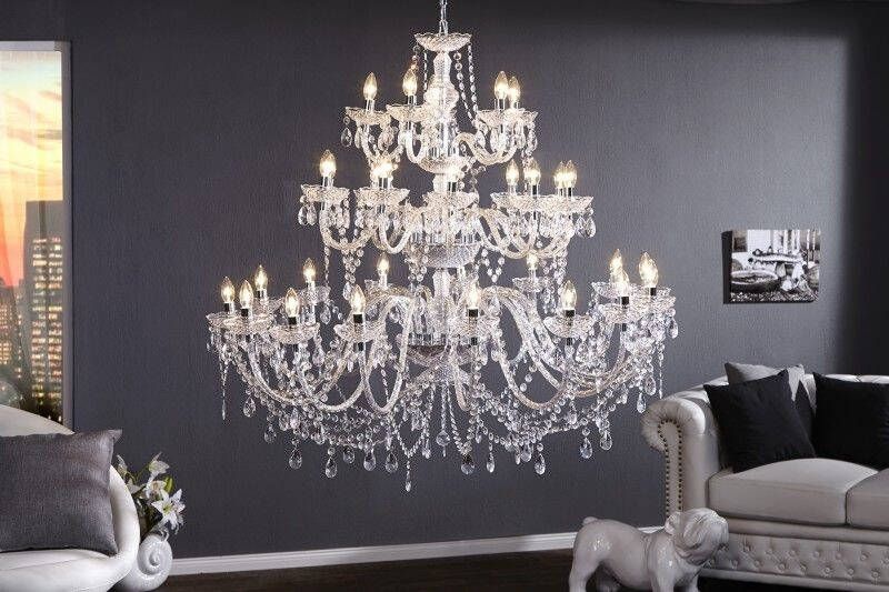 Invicta Interior Design kroonluchter CRYSTAL XXL 120cm helder acryl 30-armige kristallen lamp 1714