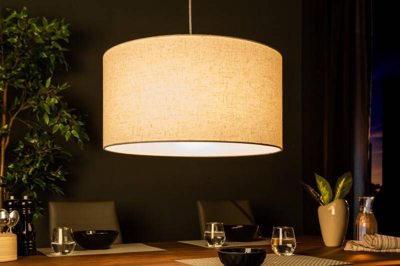 Invicta Interior Elegante hanglamp ROOTS 50cm natuurlijke hanglamp met linnen kap 39618