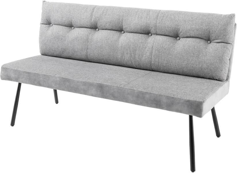 Invicta Interior Bank BIG GEORGE 160 cm plat geweven stof met veerkrachtige kern fluweelgrijs 44013
