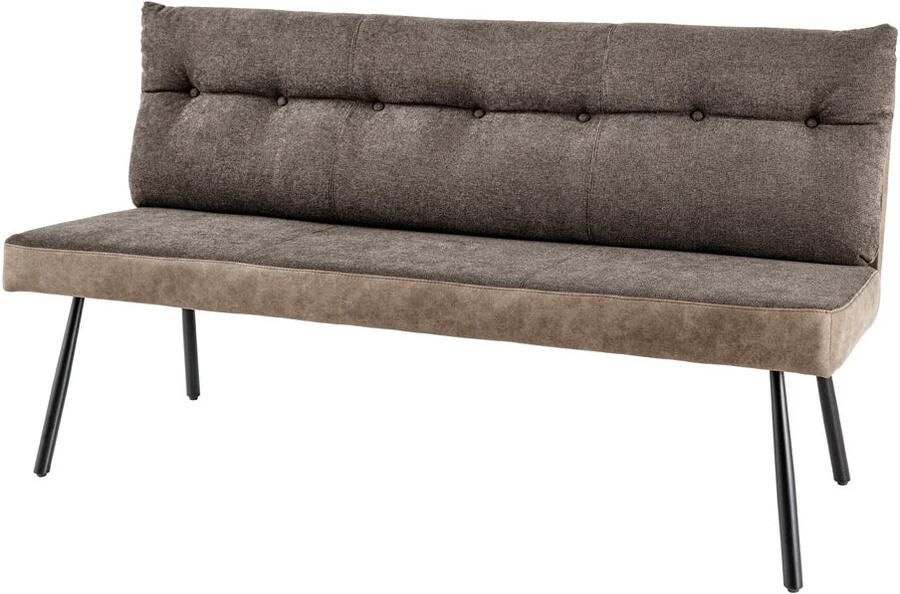 Invicta Interior Bank BIG GEORGE 160 cm plat geweven stof met veerkrachtige kern fluweel taupebruin 44716