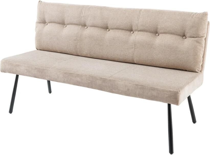 Invicta Interior Bank BIG GEORGE 160 cm plat geweven stof met veerkrachtige kern fluweel champagnebeige 44014
