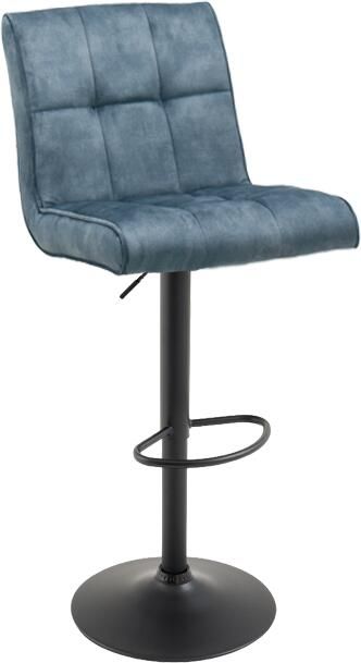 Invicta Interior Barkruk MODENA 92-116cm 360° draaibaar fluweel petrol met zwart metalen frame 48848