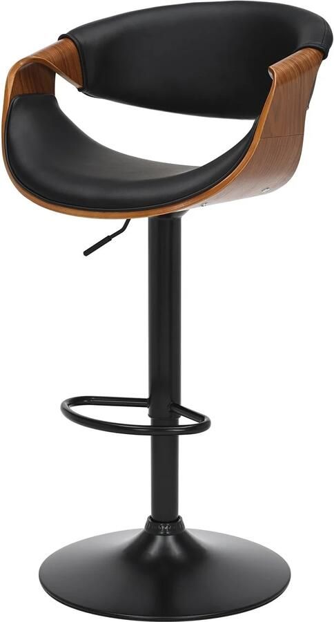 Invicta Interior Barkruk ORGANIC 89-100 cm draaibaar met armleuningen kunstleer en walnoothoutlook 47714