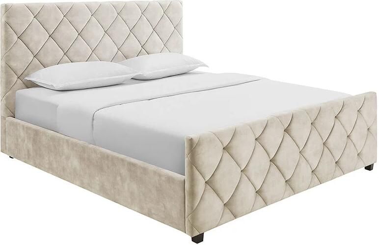 Invicta Interior Bed ELYSIUM 180x200cm fluweel champagnebeige met opbergruimte 45920