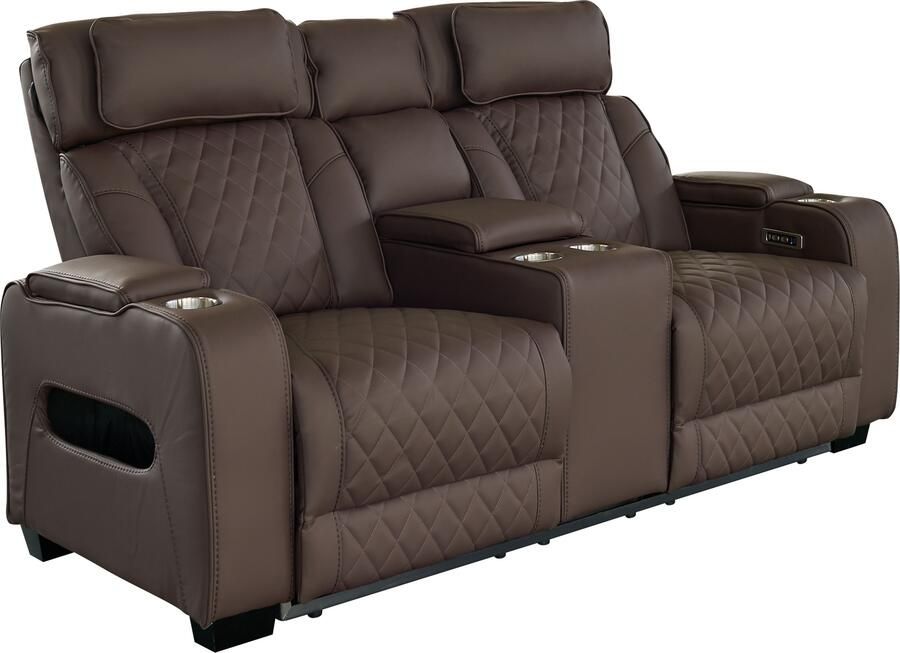 Invicta Interior Cinema fauteuil HOLLYWOOD 2-zits elektrisch verstelbaar kunstleer bruin 48680