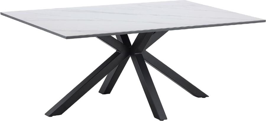 Invicta Interior Coffee table GALAXIE 100cm w star frame ceramic white
