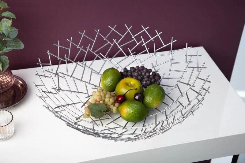 Invicta Interior Design fruitschaal STRUCTUUR 45cm zilver gepoedercoat metaal 19008