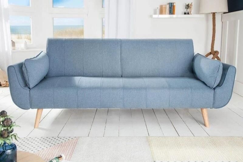 Invicta Interior Design slaapbank DIVANI 220cm lichtblauw bedfunctie 3-zitsbank Scandinavisch design 40088