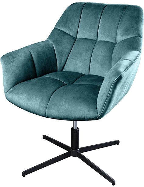 Invicta Interior Draaibare Fauteuil PAPILLON 83-90cm 360° fluweel petrol