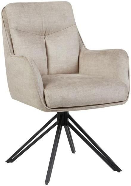 Invicta Interior Draaibare fauteuil PROMETHEUS draaibaar 180° met armleuningen vogue velours fluweel beige