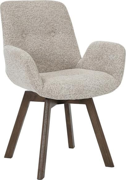 Invicta Interior Draaibare stoel BALTIC 360° met armleuningen bouclé tweed zacht taupe bruin