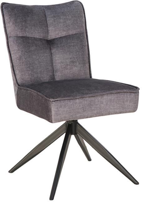 Invicta Interior Draaibare stoel LUGANO 360° auto-return 150 kg draagvermogen veerkern velours fluweel grijs zwart 49068