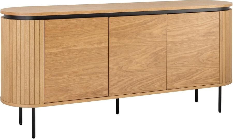 Invicta Interior Dressoir ATELIER 160 cm natuurlijke eikenhoutlook met zwarte poten 47453