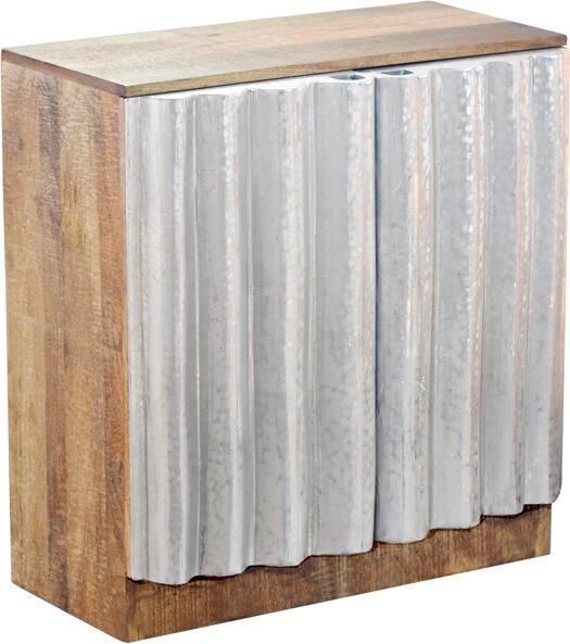 Invicta Interior Dressoir ZALVERO 75cm mangowood aluminium voorkant natural silver