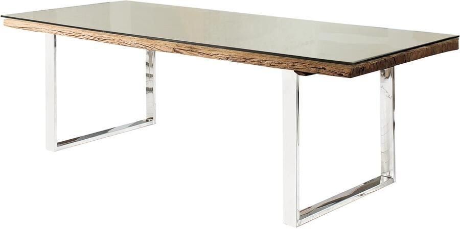 Invicta Interior Eettafel EUPHORIA BARRACUDA 180 cm gemaakt van gerecycled massief teakhout (40 mm dik) zonder glazen blad. 36648