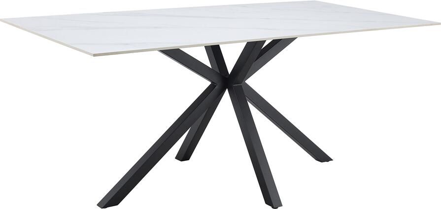 Invicta Interior Eettafel GALAXIE 180cm met sterrenframe keramiek wit