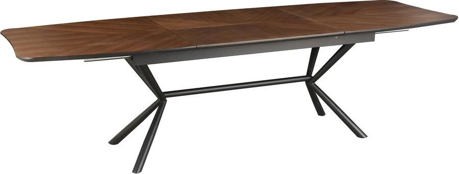 Invicta Interior Eettafel GRANDEZZA 180-270 cm uitschuifbaar natuurlijke walnootlook met zwart metalen frame 46568