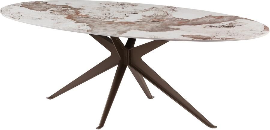 Invicta Interior Eettafel PANDORA 220cm ovaal keramiek brons