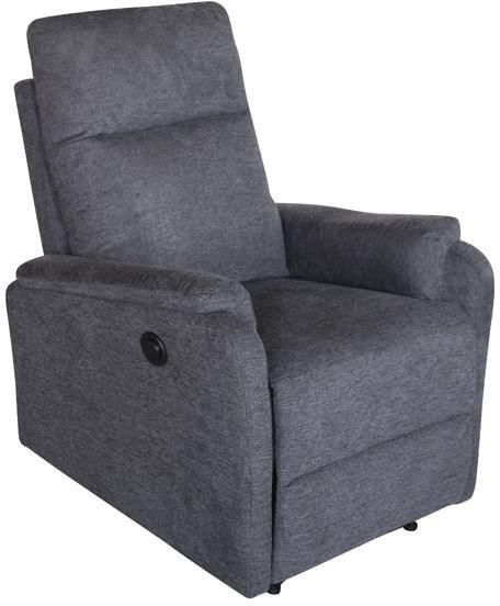 Invicta Interior Elektrisch verstelbare fauteuil HOLLYWOOD in grijze structuurstof