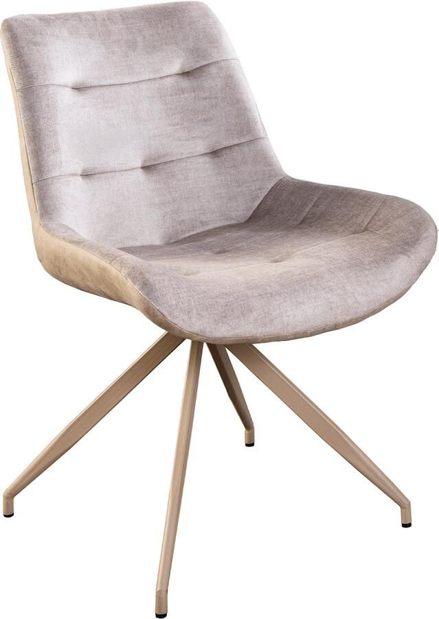 Invicta Interior Fauteuil DIVANI retrostijl fluweel microvezel champagne beige 48607