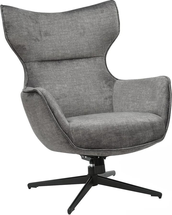 Invicta Interior Fauteuil VOGUE 360° draaibaar grijs fluweel met zwart metalen frame 46703
