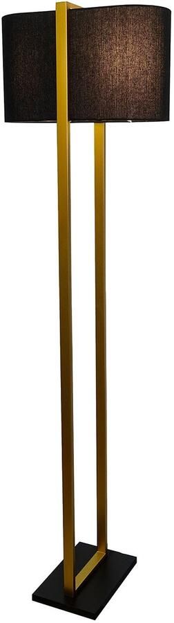 Invicta Interior Staande lamp COLLEEN 160cm metaal goud met zwarte voet en lampenkap 47904