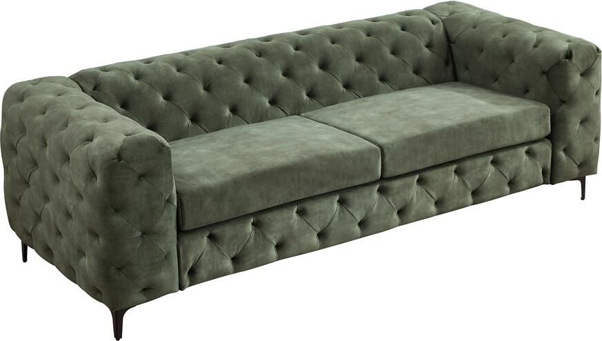 Invicta Interior Fluwelen 3-zits bank MODERN BAROCK 235cm donkergroen