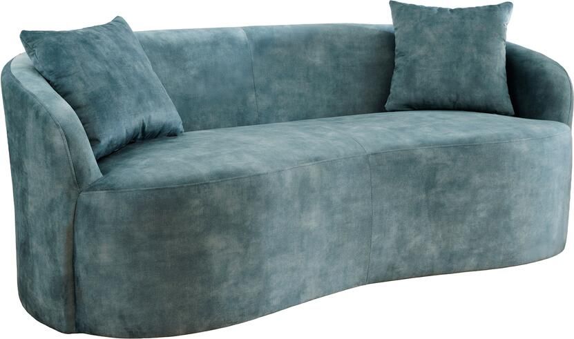 Invicta Interior Fluwelen Tweezitsbank ELEMENTAL 180cm petrol