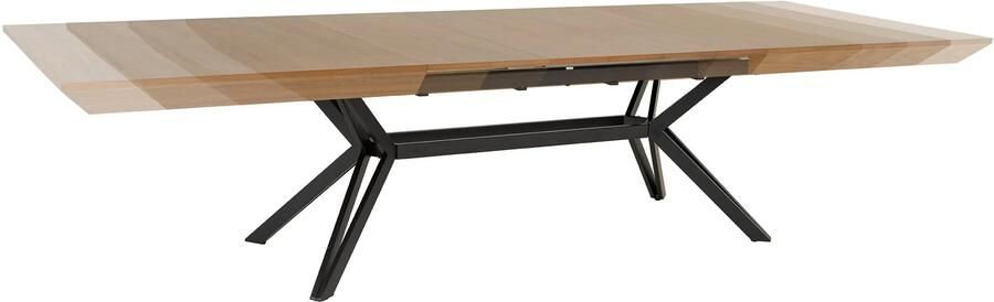 Invicta Interior GIANT eettafel 200-320 cm uitschuifbaar natuurlijke walnoothouten look met zwart metalen frame 46567