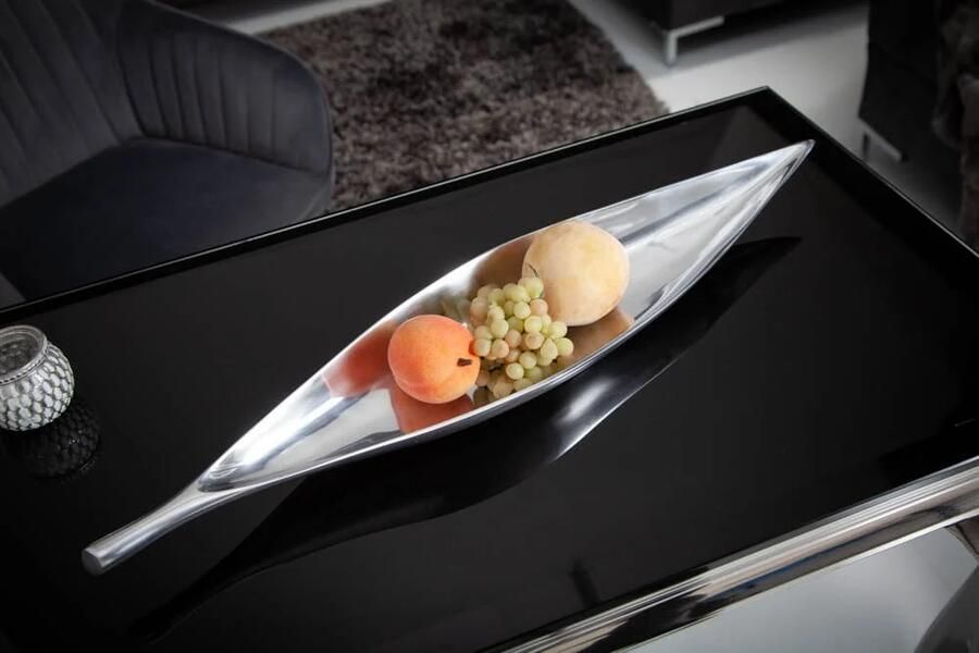 Invicta Interior Handgemaakte decoratieve kom SILVER LEAF 60cm zilver aluminium 17370