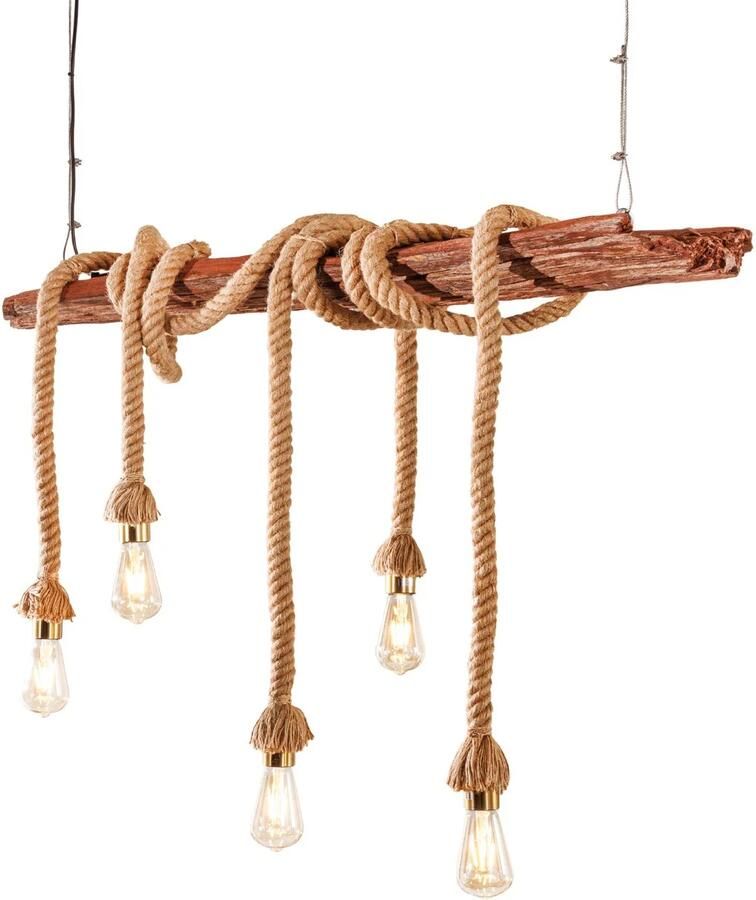 Invicta Interior Hanglamp SEVEN SEAS 110 cm gemaakt van gerecycled acaciahout naturel 44679