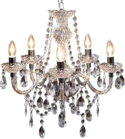 Invicta Interior Elegante kroonluchter CRYSTAL 55cm helder acryl 5-armige kroonluchter 1451